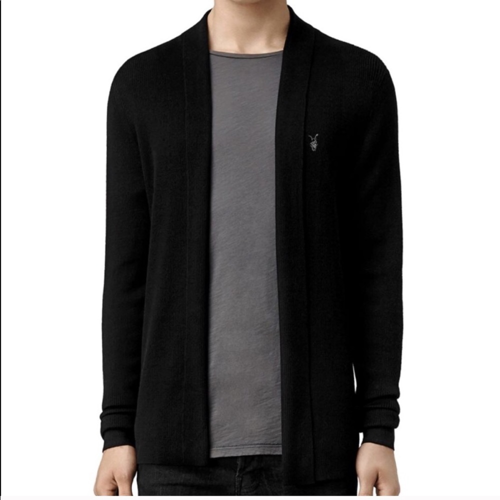 All Saints Merino Wool Cardigan Men’s Small Black